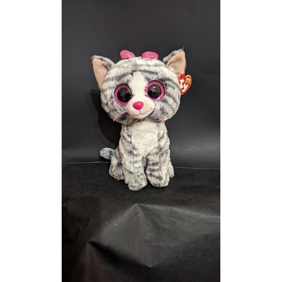 Ty Beanie Boo KiKi the Cat 9” Plush Bean Bag Stuffed Animal Tabby Cat - Picture 7 of 10